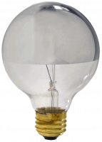 40W G25 Mirrored Globe Bulb, 130V E26 Base – Clear Decorative Vanity Light