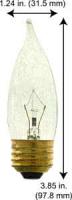 15W CA7 Clear Chandelier Bulb – E12 Base, 130V