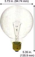 25W 130V G30 Clear Globe Incandescent Bulb – E26 Medium Base, Decorative Round Glass Lamp with 1,500 Hour Life