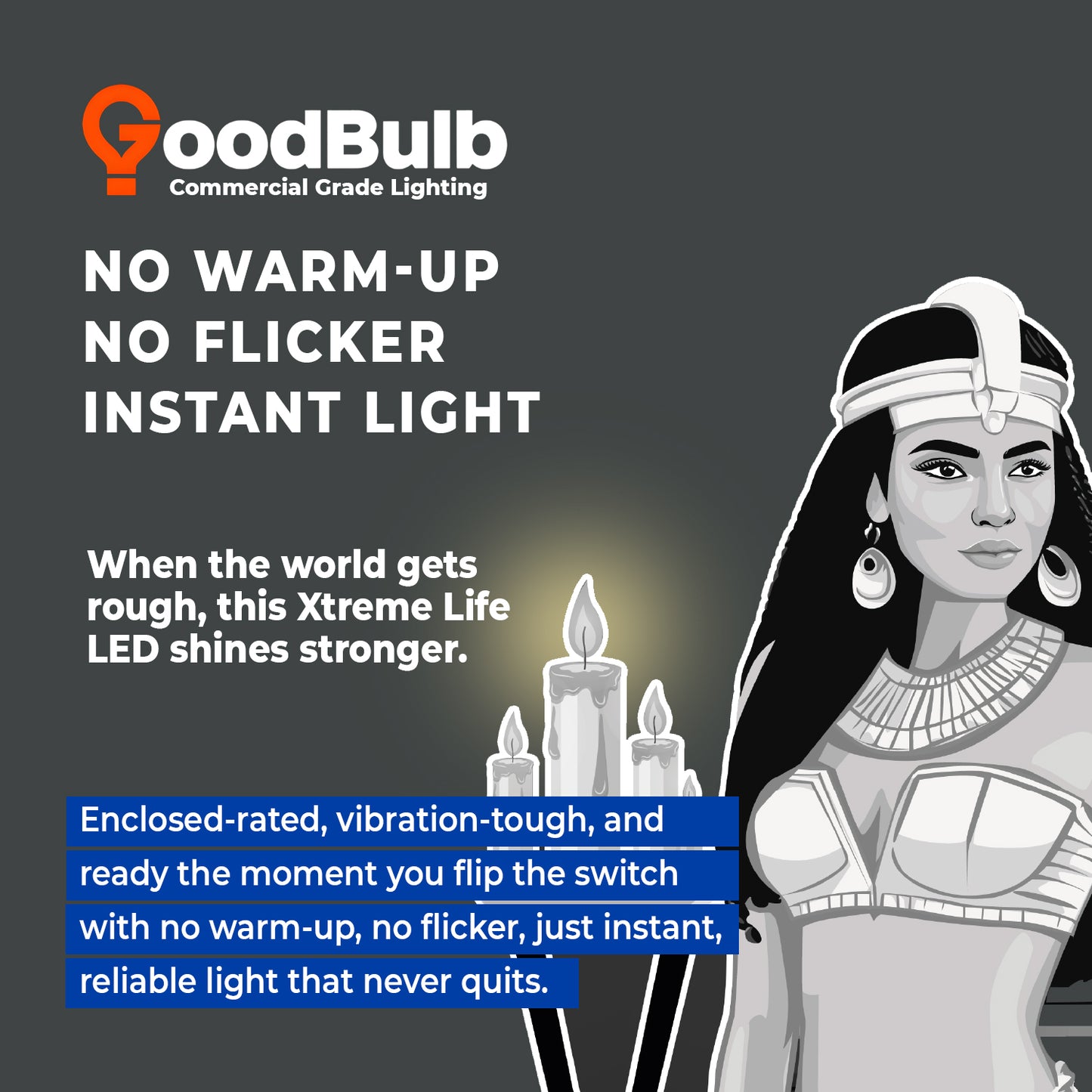 60 WATT REPLACEMENT – 9 WATT ROUGH SERVICE LED A19 – PURE WHITE – 800 LUMENS – 5000 KELVIN – NON DIMMABLE - 25,000 HOURS - 5 YEAR WARRANTY