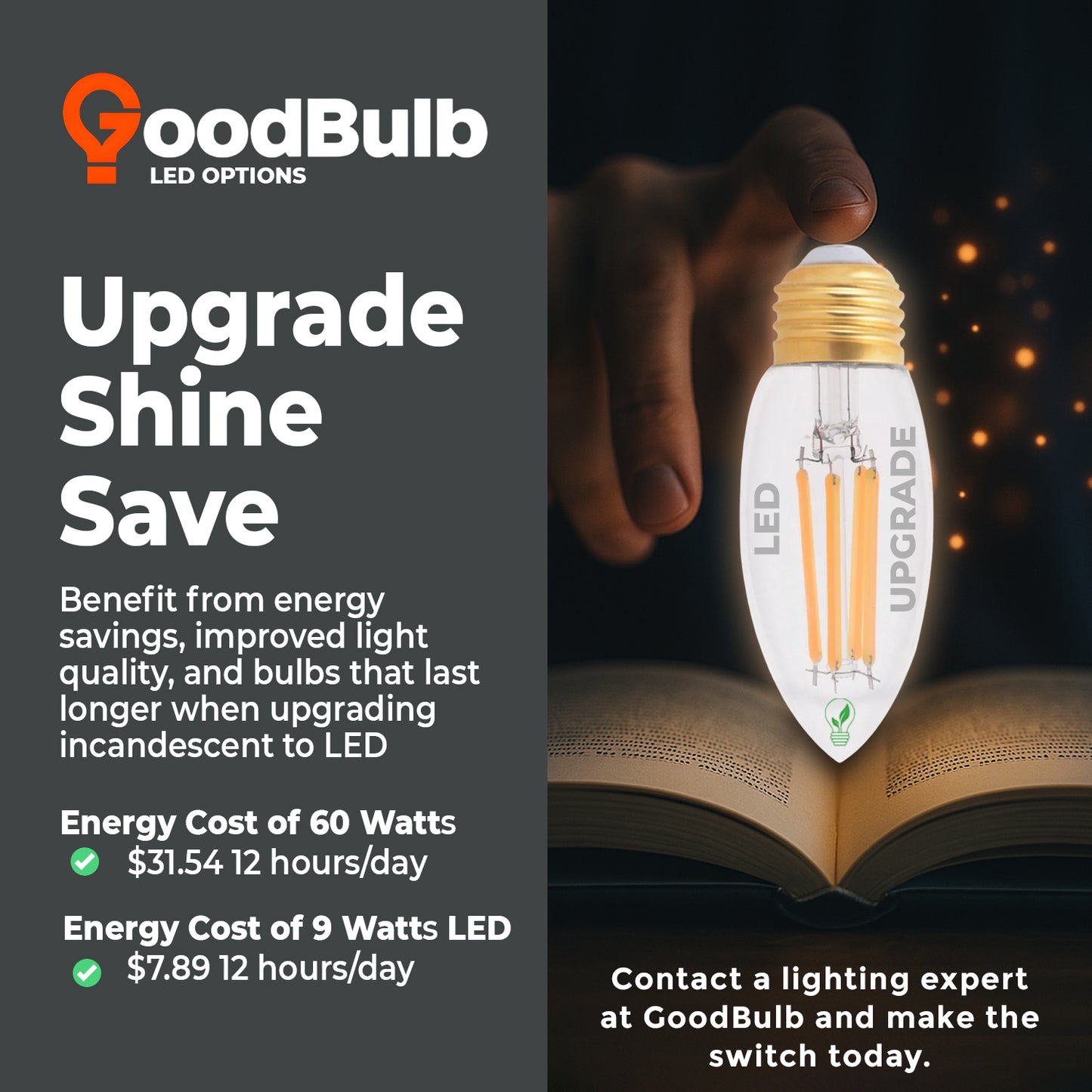 Incandescent Chandelier Light Bulb - 60 Watts 480 Lumens - Clear Torpedo Shape - 5000 Life Hours - 120 Volts - E26 Brass Base - Silicone Shatter Guard Finish