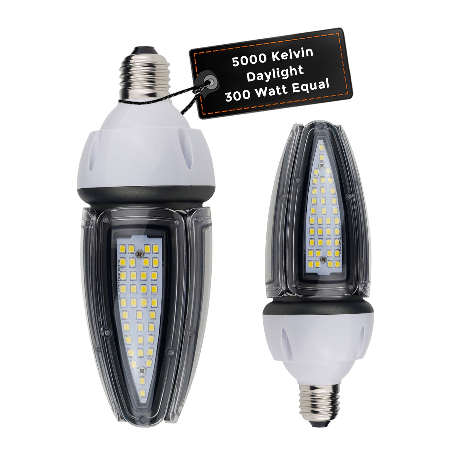 300w EQUIVALENT - 30 WATT NON-DIMMABLE LED ACORN - 84 CRI - PLATINUM PURE WHITE - 4200 LUMENS - 5000 KELVIN - ROUGH SERVICE - 50,000 HOURS & 5 YEAR
