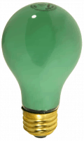 25A99G 25W A19 Green Incandescent – 130V E26 Base, Classic Decorative Bulb, Long-Life Filament