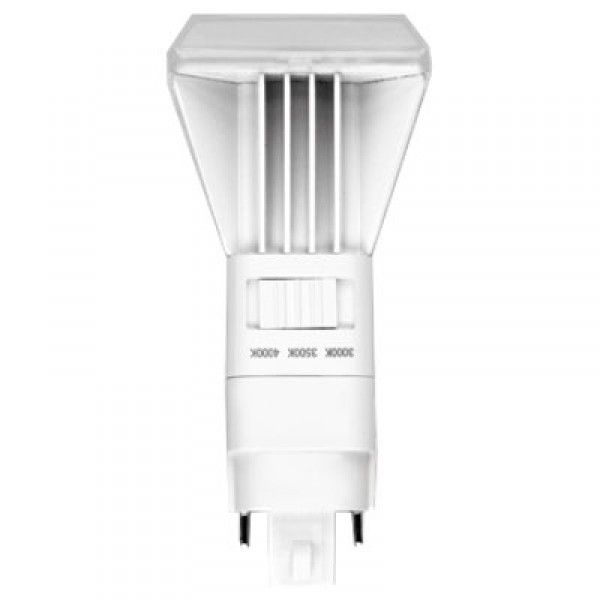 LED PL Lamp – 9W Selectable 3000K/3500K/4000K, 4-Pin G24q Base, Ballast Compatible, Vertical Plug & Play, 1025–1100 Lumens, 50,000-Hour Life, 120–277V, 80 CRI