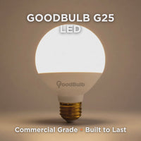 G25 LED Vanity Globe — Warm White 3000K, 60W Equal