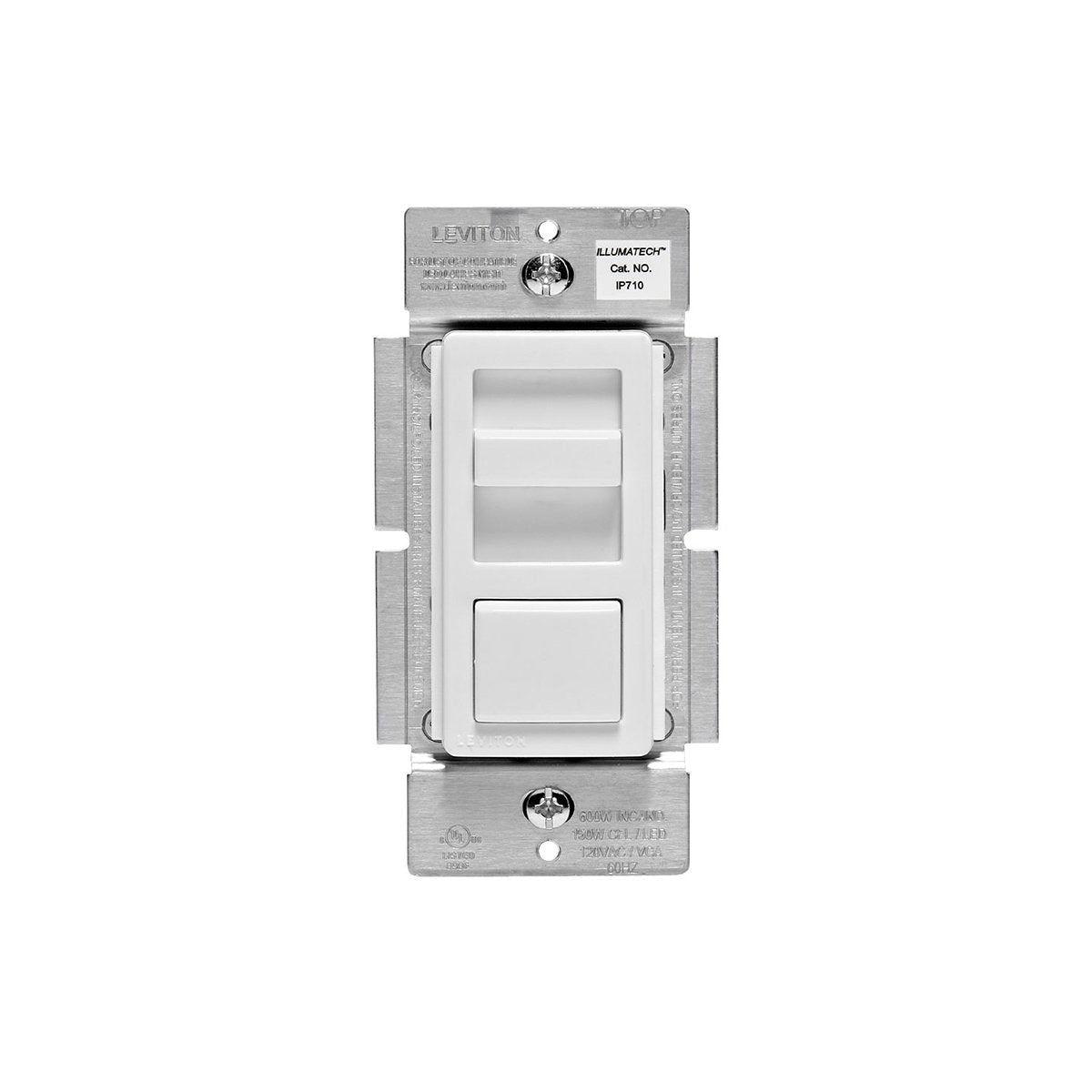 LEVITON IllumaTech 0-10V Slide Dimmer, Dual Voltage 120-277V, Single-Pole/3-Way Compatible – White